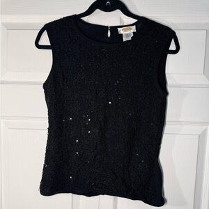 Talbots Black Sequin Tank Top